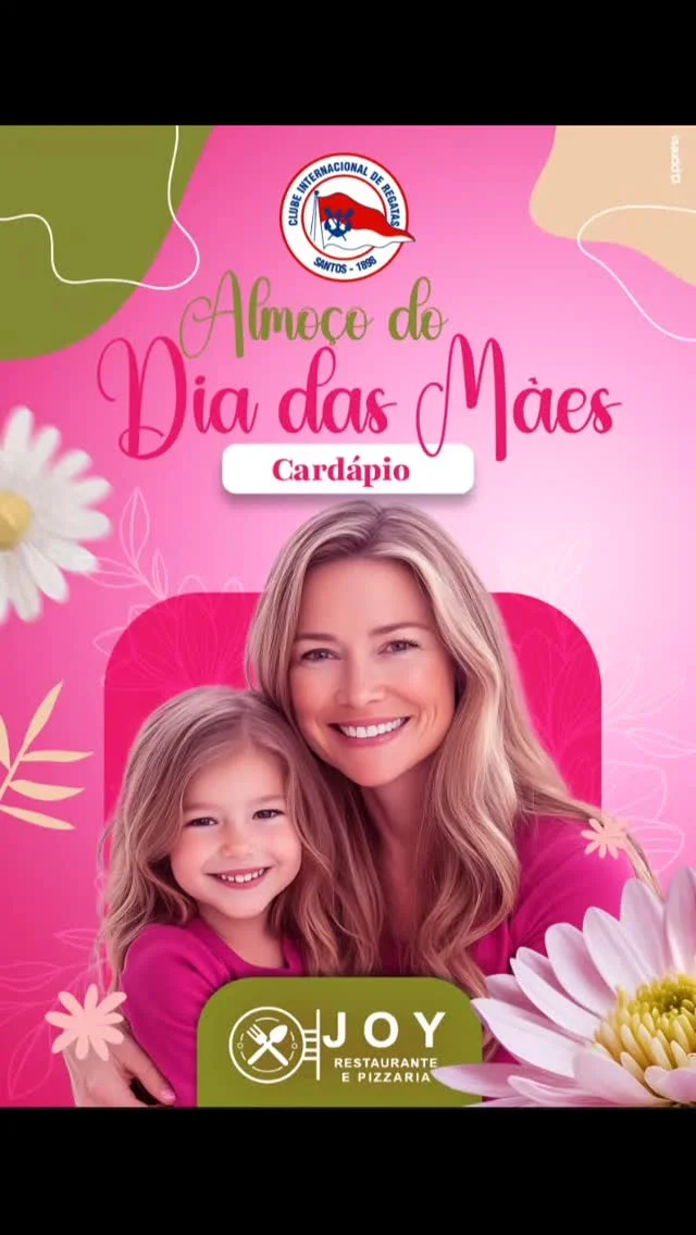 Para homenagear quem cuida, apoia e transforma todos os dias, o Clube Internacional de Regatas realizará o tradicional Almoço de Dia das Mães no Salão Panorâmico, em 11 de maio, das 13h às 17h. A celebração reunirá a Família Vermelhinha ao som da música ao vivo da cantora Maricene Espindola. 
O cardápio será preparado pelo Joy Restaurante e incluirá couvert, mesa de saladas, pratos quentes, sobremesas, refrigerante e água.  Além disso, a Oriental Móveis montará o "espaço instagramável" na entrada do salão para as donas da data registrarem o momento com seus familiares. 
Os convites são limitados, e as mesas devem ser reservadas na Administração do Clube com Gláucia ou Gisely, de segunda a sexta-feira, das 8h às 18h, ou aos sábados, das 8h às 12h45.  *Investimento*
0 a 6 anos: isento
7 a 12 anos: R$ 80,00
Acima de 13 anos: R$ 150,00  *Cardápio* (bebidas alcoólicas serão cobradas a parte)
Entrada:
Mesa de saladas, pães variados, patê de azeitonas pretas, patê de tomate seco, salada tropical, salada de grão de bico com bacalhau, mix de folhas com figo e nozes, carpaccio de pupunha com tomate, cuscuz de camarão, tábua de queijos e terrine de salmão.
*Pratos quentes:*
Arroz com lascas de amêndoas, penne à putanesca, risoto de limão siciliano, salmão em musseline de mandioquinha, medalhão de mignon ao molho de vinho, cubos de frango cremoso ao catupiry gratinado, cogumelos salteados com legumes, batata noisette e nuggets.
*Sobremesas:*
Frutas laminadas da época, pudim de leite condensado e panacota de frutas vermelhas.  #diadasmaes
#clube