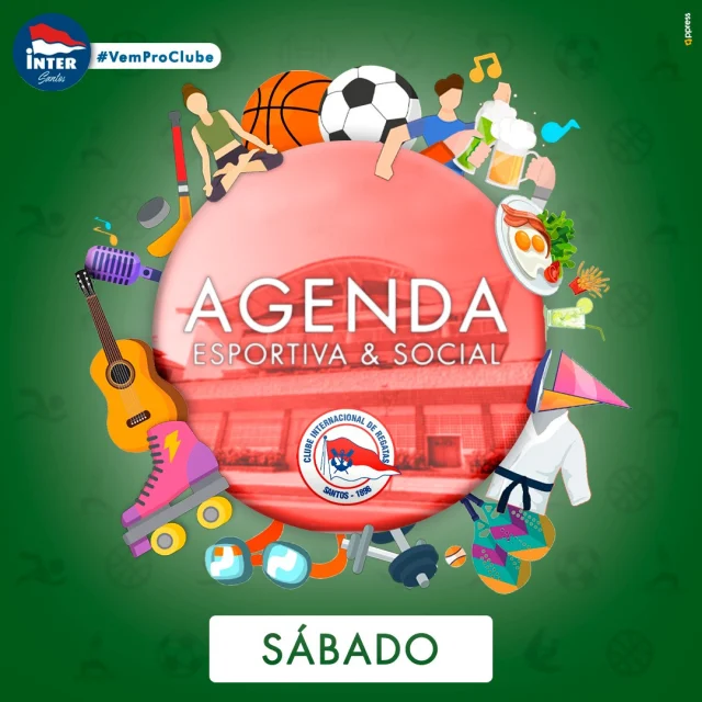 Confira a AGENDA ESPORTIVA E SOCIAL DE SÁBADO (03.05):
✅HORÁRIO DE FUNCIONAMENTO
07h às 22h: Sede Social
08h às 22h: Lanchonete Banzai
12h às 22h: Restaurante
08h às 20h: Secretaria
09h às 20h: Balneários/SPA
08h às 22h: Estacionamento
08h às 14h: Musculação
09h às 18h: Barraca de Praia
✅NÁUTICA
08h às 19h: Funcionamento
08h30 às 12h e das 13h às 17h: Descida de embarcações (rampa)
09h30 às 18h30: Catraia
09h às 19h: Restaurante
✅PISCINA SOCIAL
09h às 18h
✅PISCINA SEMIOLÍMPICA
07h às 10h: Treino Equipe (Natação)- raias 1 a 6
08h às 16h: LIBERADO para recreação dos associados
16h às 18h: Treino Equipe (POLO AQUÁTICO)
✅GINÁSIO DE ESPORTES (Principal)
08h às 22h: Torneio Aniversário CIR 127anos (HÓQUEI)
✅GINÁSIO POLIESPORTIVO
10h às 13h: Campeonato Paulista de Vôlei
13h às 22h: LIBERADO para recreação dos associados
✅MINI-GINÁSIO
08h às 10h: LIBERADO para recreação dos associados
10h às 14h: Recreação BASQUETE MASTER
14h às 22h: LIBERADO para recreação dos associados
✅TÊNIS DE CAMPO
08h às 21h: LIBERADO para recreação dos associados
13h às 18h: Torneio Infanto-juvenil (TÊNIS)
✅CAMPO DE FUTEBOL
08h às 15h: LIBERADO para recreação dos associados
15h às 18h: Recreação FUTEBOL MASTER